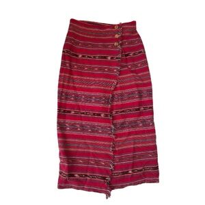 vintage red western blanket skirt